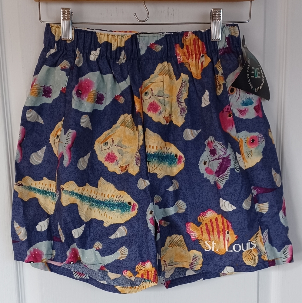 VINTAGE U-TRAU SIZE MEDIUM MADE IS USA MEN'S NCAA COLLEGIATE BOXERS "ST. LOUIS"